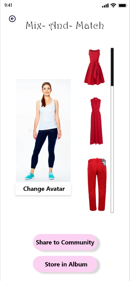 Original design interface · outfit builder